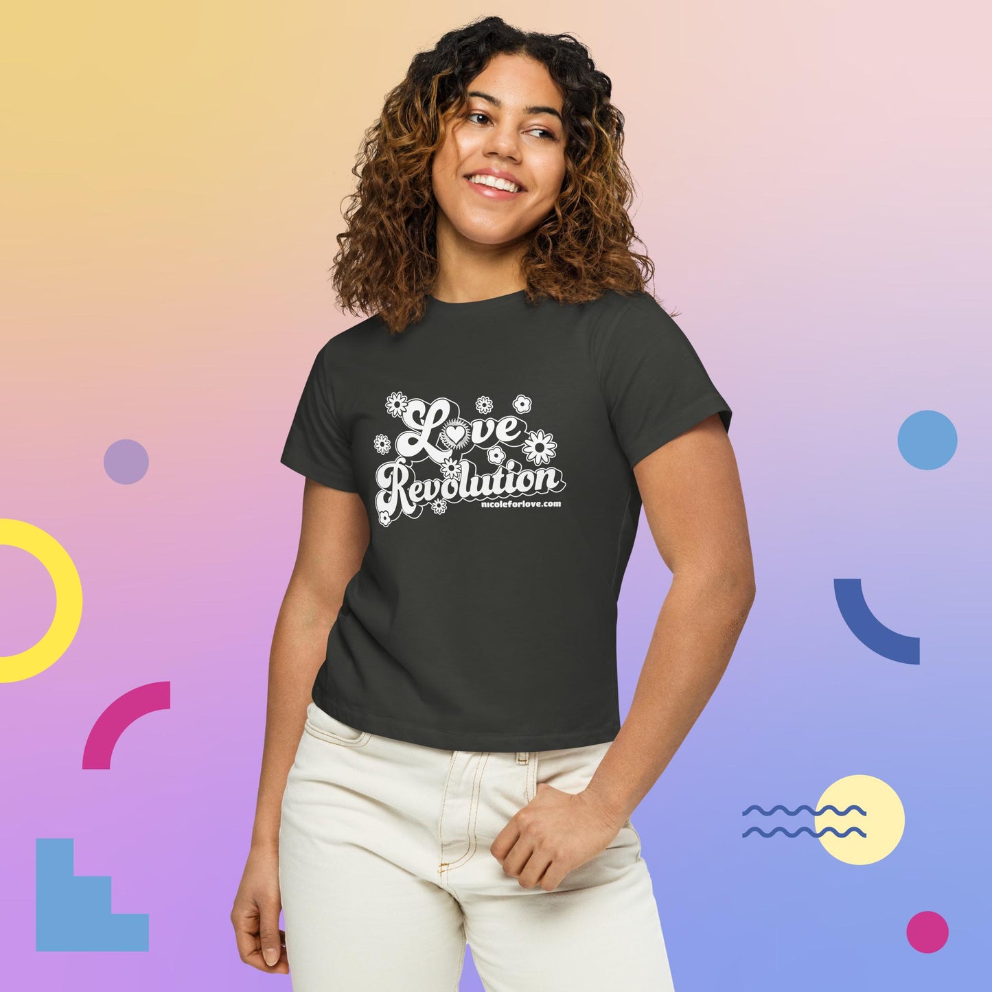 T-shirt - High-waisted Women’s white logo